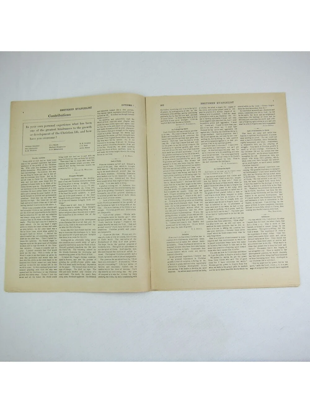 Brethren Evangelist Christian Newspaper Ashland Ohio Antique October 8th 1902